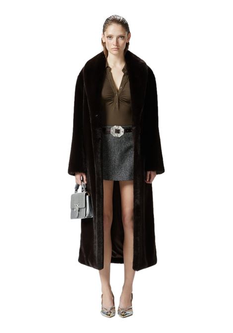 Cappotto lungo effetto pelliccia con cintura PINKO | Cappotti | 103824 A1ZMM28